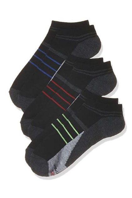 Performance No Show Socks Mens Hanes 312XT3-3Pcs Black