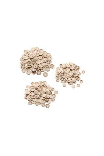 50 Adet 15mm Handmade Yazılı Yuvarlak Ahşap Düğme