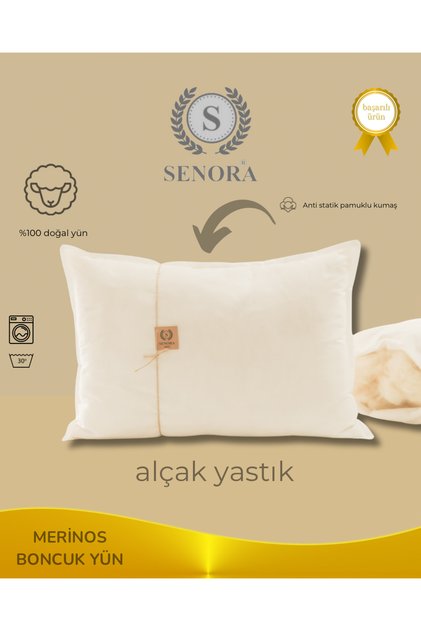 Alçak Yüz Üstü Için %100 Doğal Merinos Boncuk Yün Yastık