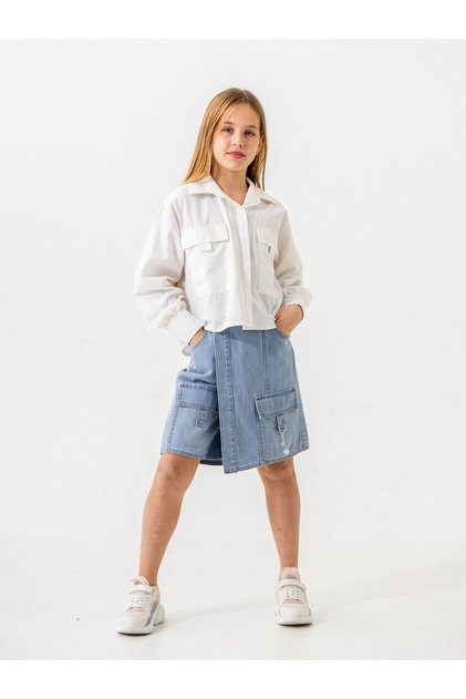 Girl's Hidden Placket Shirt 3161