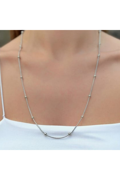 Dorika Model Silver Çelik Kolye