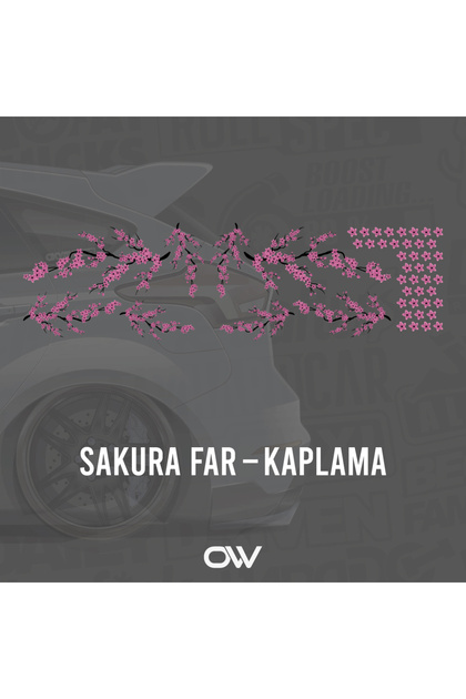 Sakura Far Kaplama- Araba-Motosiklet Etiket Sticker
