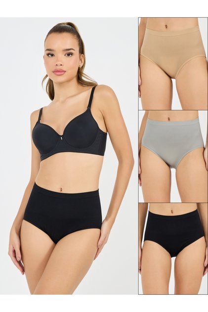 Pack of 3 - Textured Seamless Full Brief