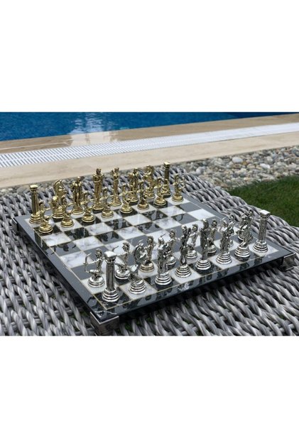 Antique Greek Archer Figured Chess Set