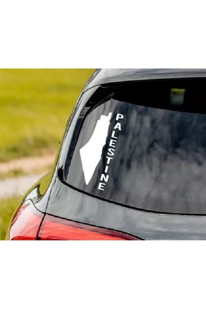 Palestine Map Car Rear Window Sticker Sticker 25cm White Color
