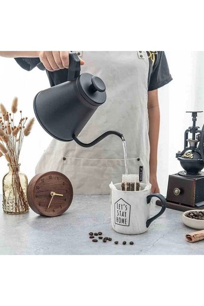 Barista Kahve Demleme İbriği | Kahve Cezvesi | Mini Slim Kettle Siyah 800 Ml (BKS-08)