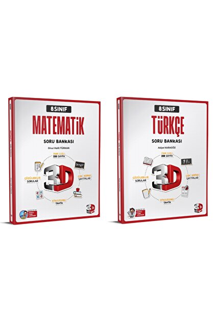 3D Yayınları 3D 2025 8. Sınıf Lgs Matematik + Türkçe Soru Bankası