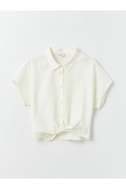 Basic Short Sleeve Girl's Crop Shirt (S4)