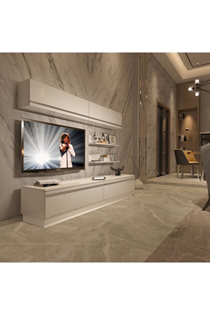 Eko 5b Mdf Std Tv Ünitesi Tv Sehpası - Parlak Beyaz