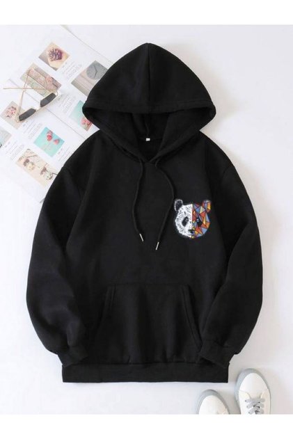Sweatshirt black oversize printed