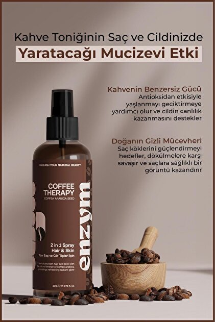 ENZYM COSMETICS Doğal Kahve Tonik Saç (Dökülme Karşıtı, Onarıcı