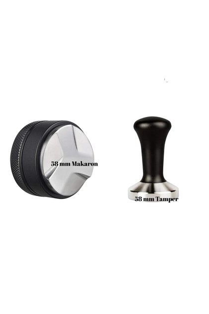 Profosyonel Barista Portafiltre Kahve Düzleme Aparatı Makaron Ve Tamper Set 58 Mm