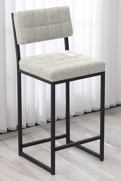 Retro Bar Sandalyesi Ada Mutfak Sandalyesi Bar Taburesi Mutfak Sandalyesi 65 cm - Krem