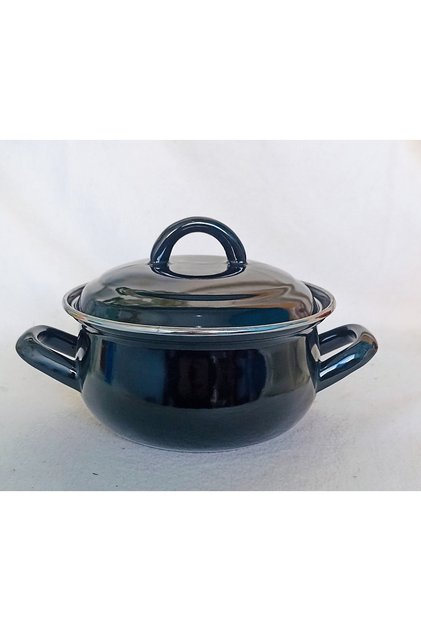 Mini Size 16 cm Baby Baby Food Black Enamel Pot