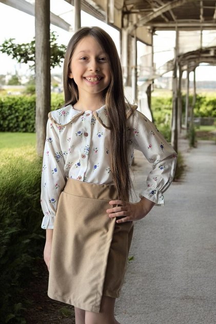 Girl's Festive Shirt Shorts Set