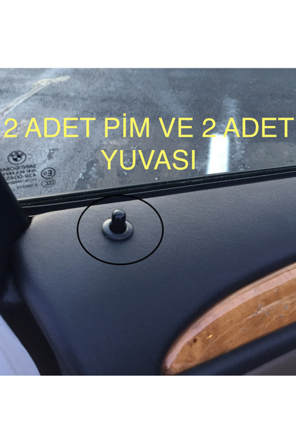 BMW 2'Lİ SET 2 ADET KAPI PİMİ VE 2 ADET PİM ÇERÇEVESİ SET (SİYAH) 3D