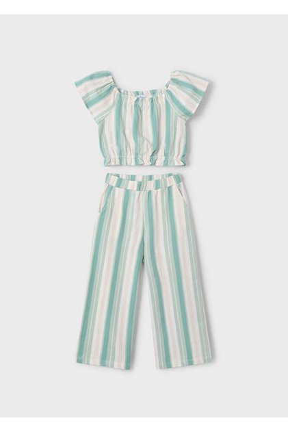 Girl's Striped Trouser Suit 4-8 Years Green