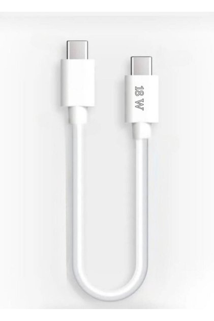 Type-c To Type-c Pd 18w Kısa Hızlı Powerbank Şarj Ve Data Kablosu - Beyaz 20cm C-453