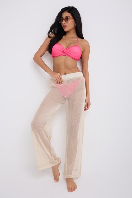 Square Mesh Cotton Trousers