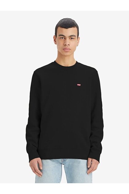 Levi's Yeni siyah Bisiklet Yaka Erkek Sweatshırt A6335-0004