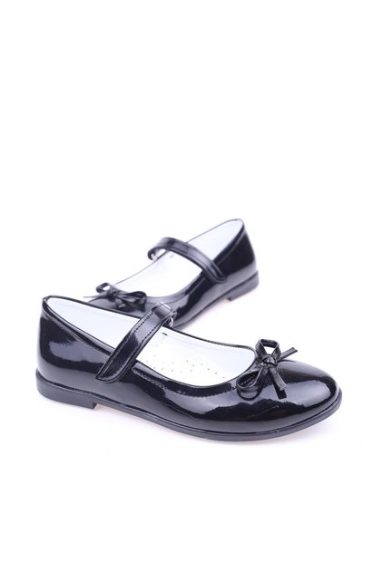 Shoe Basket Ortaç 2079 Girl Ballerina Velcro Patent Leather Ballerina Shoes
