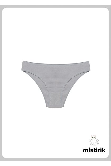 Taranto Model Ribbed Cotton Slip Flexible Comfortable Breathable Underpants Gray Color