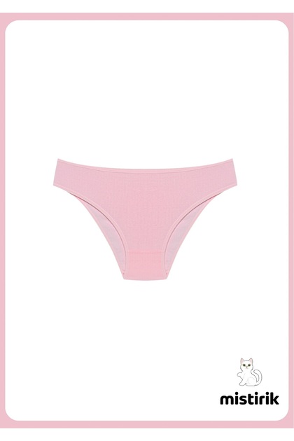 Taranto Model Ribbed Cotton Slip Flexible Comfortable Breathable Underpants Light Pink Color