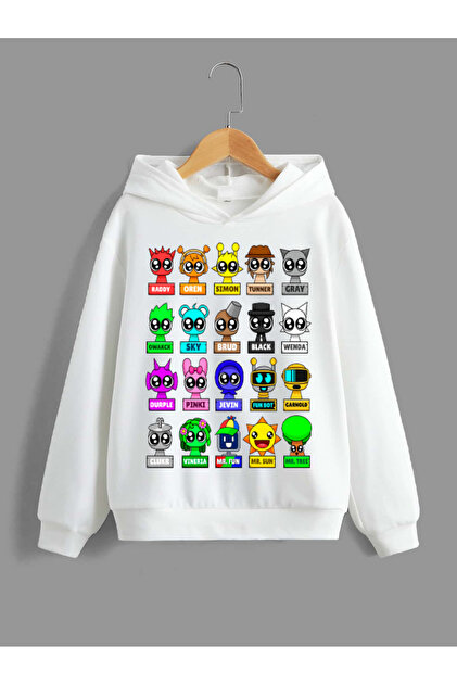 GALASHOP Unisex Kız/erkek Sprunki %100 pamuklu Çocuk kapşonlu