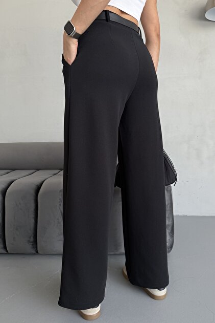 BACK Lycra Palazzo Trousers with Belt Detail - Price, Reviews