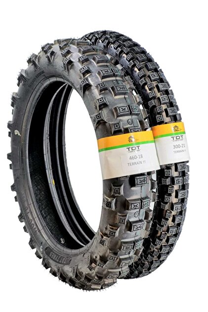 TDT TYRES Set 460-18 Ve 300-21 Cross Motosiklet Lastiği Ön/arka
