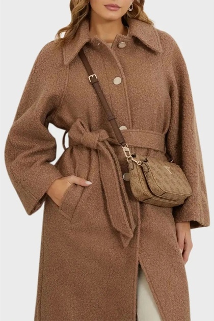 Guess NOELLE DBL POUCH CRO Kadın Kahverengi Mini Çanta HWBG7879710