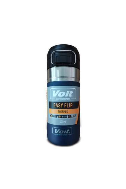 Easy Flip Thermos 500 ml Blue | 304 Stainless Steel, Double Walled, Vacuum Insulated