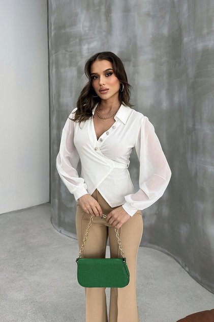 Women's Side-Tie Button Detail Blouse