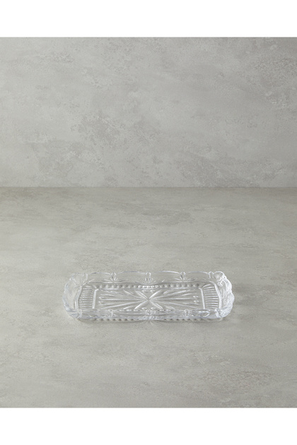 Diamond Glass Boat Plate 26X15 cm Transparent