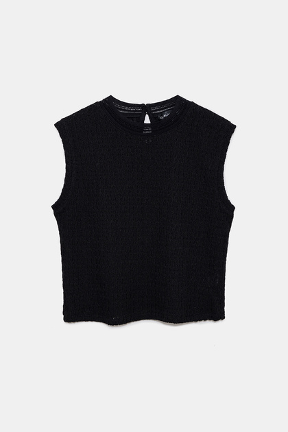 Women's Lace Blouse Crew Neck Sleeveless