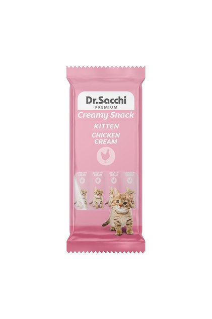 Dr.Sacchi Creamy Snack Kitten Chicken Sıvı Kedi Ödülü 4'Lü Paket