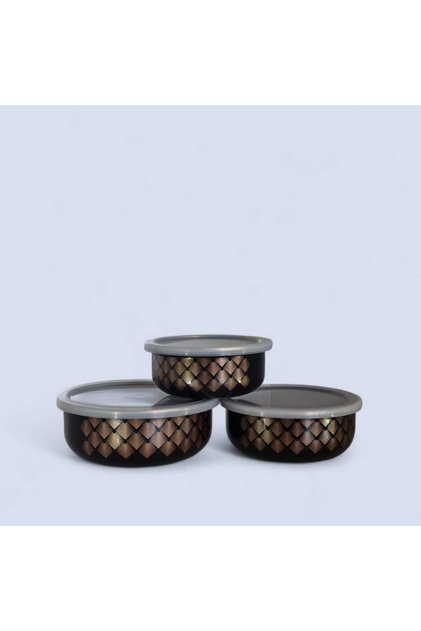 Luxury Enamel 3 Size Storage Container, Airtight Enamel Storage Container Organizer