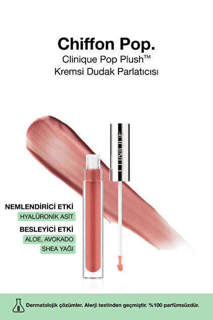 Clinique Pop Plush™ Kremsi Dudak Parlatıcısı - Renk: Chiffon Pop
