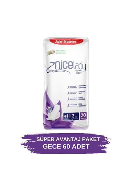 Ultra Gece Hijyenik Ped Süper Avantaj Paketi 60 Adet