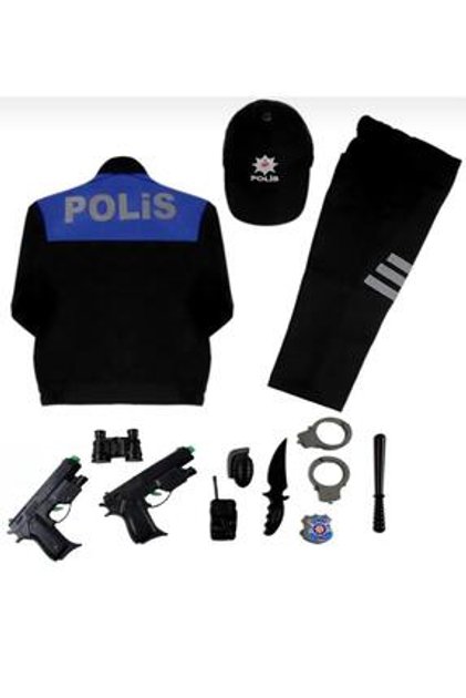 Polis Kostümü-Uzun Kol Sivil Toplum Polis Takımı ve Oyuncağı