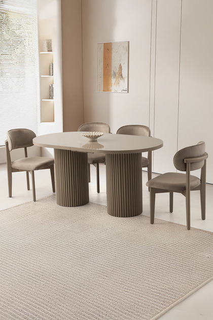 Sweet Home Masa Sandalye Açılır Oval Picasso H.G Yemek Masası