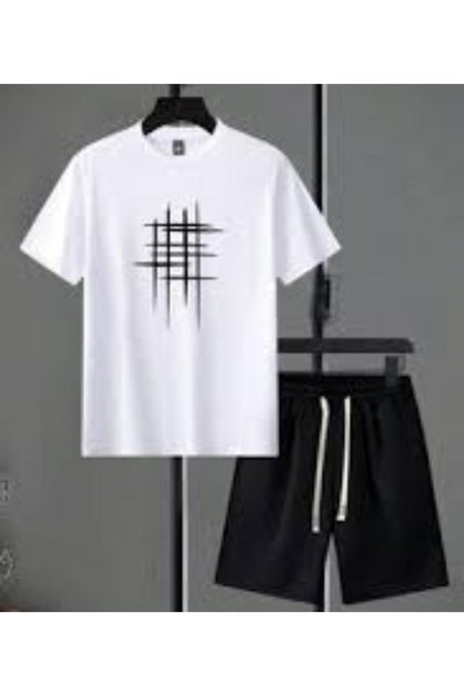 T-Shirt Shorts Set Striped Printed Men / Women