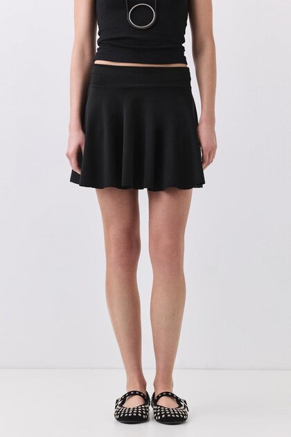 Women's Mini Flared Skirt Black 3012
