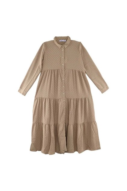 Classic Collar Maxi Dress (Brown)