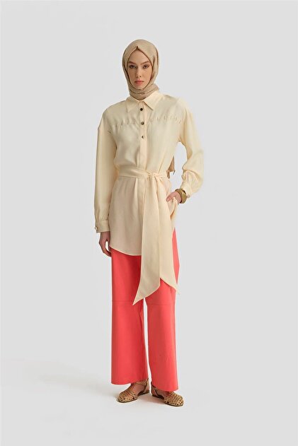 Pantalone ravnih nogavica 25Y2802 Koral