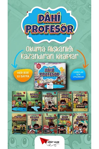 Kağıt Uçak Yayınları Dahi Profesör Seti (10 Kitap Set) - 2. Sınıf