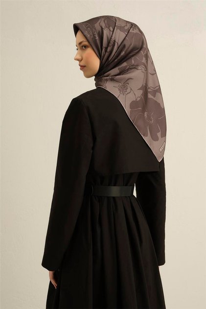 İpek Eşarp 2025 Yaz - 9344-46 Füme Twill