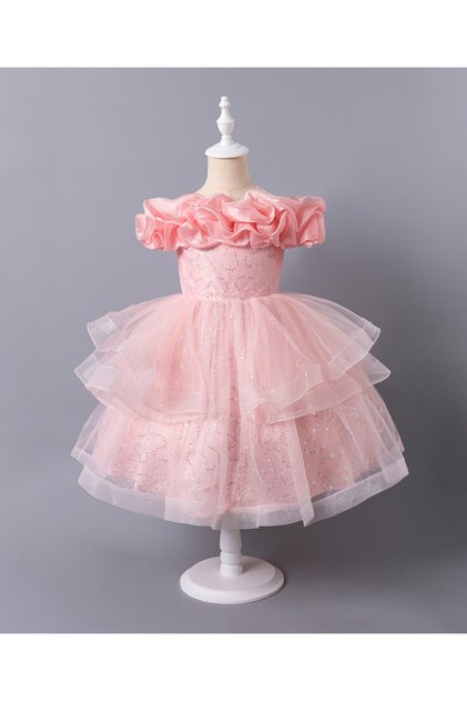 Mark & Mia Off Shoulder Multi Layered Dress - Pink