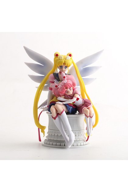 Bandai with box 01 Sailor Moon with Sailor Chibi Moon Figures Collection Model Toys 16cm