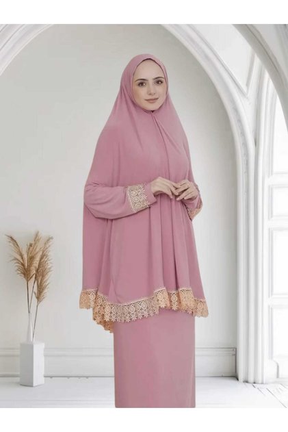 Seasonal Double Piece Women's Tauzetted Prayer Dress